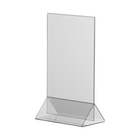 Porte-carte de menu / Présentoir de table / Support de carte de menu en PVC rigide, transparent. | A6