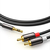 Kabel przewód audio 3.5 mm mini jack - 2RCA 1.5m czarny