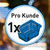Sticker / Information Sign / Window Film for Purchasing Restrictions "Pro Kunde 1x Einkaufskorb" | shopping basket blue