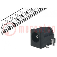 Contact; DC voeding; mannelijk; 5,5/2,5mm; 5,5mm; 2,5mm; SMT; 2A