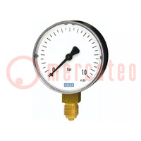 Manometer; 0÷16bar; Class: 1.6; 100mm; Temp: -20÷60°C; 111.10