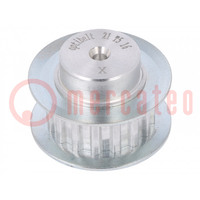 Belt pulley; T5; W: 10mm; whell width: 21mm; Ø: 24.6mm; aluminium