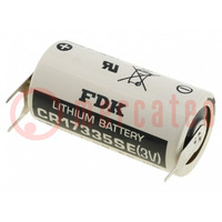 Batterie: Lithium; 3V; 2/3A,2/3R23,CR17335; 1800mAh; Ø17x33,5mm
