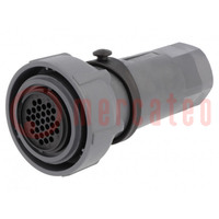 Connector: circular; plug; female; PIN: 32; w/o contacts; for cable