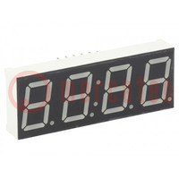 Display: LED; 7-segment; 14.2mm; 0.56"; No.char: 4; red; 40÷80mcd