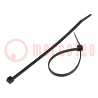 Cable tie; L: 140mm; W: 3.6mm; polyamide; 177N; black; Ømax: 33mm