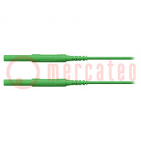 Test lead; 6kVDC; 6kVAC; 16A; banana plug 4mm,both sides; green