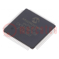 IC: microcontrolador dsPIC; 512kB; 64kBSRAM; TQFP80; DSPIC; 0,5mm