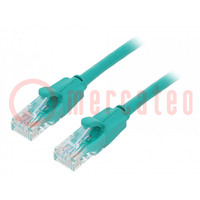 Patch cord; U/UTP; 6; CCA; PVC; green; 1m; RJ45 plug,both sides