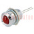 Indicator: LED; prominent; red; Ø12mm; for PCB; brass; ØLED: 8mm