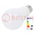 Lampadina LED; bianco caldo; E27; 220/240VAC; 1055lm; P: 11W; 200°