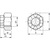 Skizze zu DIN935/ 8 M20x1.5 verzinkt Kronenmutter mit Feingewinde