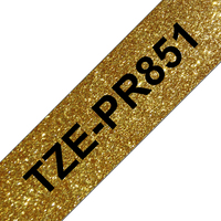 Brother TZE-PR851 ruban d'étiquette Noir sur or