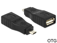 DeLOCK 65549 tussenstuk voor kabels Micro USB2.0-B USB2.0-A Zwart