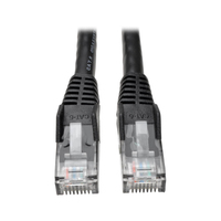 Tripp Lite N201-025-BK Cat6 Gigabit hakenloses, anvulkanisiertes (UTP) Ethernet-Kabel (RJ45 Stecker/Stecker), PoE, Schwarz, 7,62 m