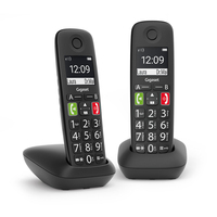 Gigaset E290 Duo combiné de téléphone sans-fil analogique Identification de l'appelant Noir