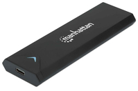 Manhattan M.2 NVMe SSD-Festplattengehäuse, USB 3.2 Gen 2, USB-C-Buchsenanschluss für bis zu 10 Gbit/s, UASP-konform, Aluminium, schwarz