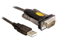 DeLOCK 61856 kabel równoległy Czarny 1,5 m USB Typu-A DB-9