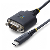 StarTech.com 30cm USB-C naar Serieel Adapter Kabel, COM Retentie, FTDI Chipset, USB Type-C naar DB9 RS232 Male, Status LEDs, Verwisselbare DB9 Schroeven en Moeren