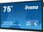 iiyama PROLITE Panneau plat de signalisation numérique 190,5 cm (75") Wifi 400 cd/m² 4K Ultra HD Noir Écran tactile Intégré dans le processeur Android 11 16/7