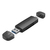 Vention 2-in-1 USB 3.0 A+C Card Reader(SD+TF) Black Dual Drive Letter