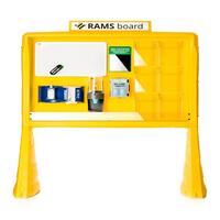 Arbeitsschutzboard Arbeitsschutzstation Infotafel RAMS BOARD, Arbeitsschutzvariante, 1880mm x 2220mm BxH, Gelb