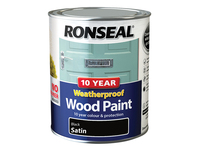 10 Year Weatherproof Wood Paint Black Satin 750ml