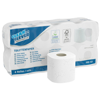 CLEAN and CLEVER PROFESSIONAL Toilettenpapier PRO 101 Für den Einsatz in jeder Art von öffentlichen Waschräumen 8 x 8 Rollen