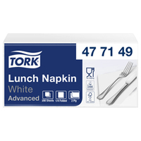 Tork Lunchserviette 33 x 33 cm Weiß (200 Stück) Ideal für Snacks & kleinere Mahlzeiten geeignet 200 / Packung