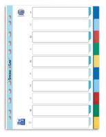 Oxford Register "Strong Line", 10 Taben, 10-teilig, blanko, A4, PP, mit beschriftbarem Deckblatt, mehrfarbig