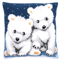 Cross Stitch Kit: Cushion: Polar Bears