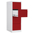 Phoenix FC1004GRK 4 Drawer Filing Cabinet Grey Red with Key lock