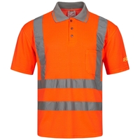 CARLOS UV-Warnschutz-Poloshirt SAFESTYLE® EN ISO 20471/2, Orange, Gr.XXXL