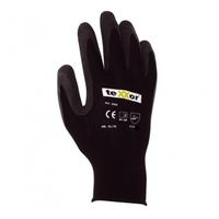 teXXor® Polyester-Strickhandschuhe LATEX schwarz/schwarz Kat. 2 2425_9 Gr.9