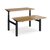 Elev8 Touch sit-stand back-to-back desks 1400mm x 1650mm - black frame and oak t