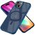 MagSafe Hülle Hybrid für iPhone 15 Frosted Hard Case Schutz Rand Handyhülle Etui Dunkel-Blau