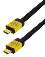 High-Speed-HDMI®-Flachkabel mit Ethernet, goldfarbene Metallstecker, vergoldete Kontakte, 5m, Good C
