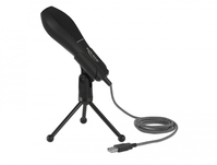 USB Kondensator Mikrofon mit Tischständer - ideal für Gaming, Skypen und Gesang, Delock® [65939]