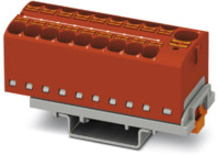 Verteilerblock, Push-in-Anschluss, 0,2-6,0 mm², 19-polig, 32 A, 6 kV, rot, 32736