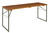 Tisch Expose; 180x60x76.5 cm (LxBxH); Platte nussbaum, Gestell grau; rechteckig