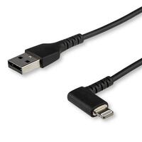 2m Angled Lightning to USB Black Cable