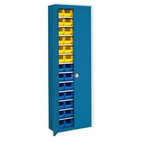 Storage cupboard with open fronted storage bins