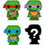 BLISTER 4 FIGURAS BITTY POP TORTUGAS NINJA BLIT