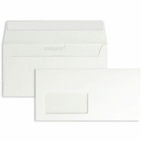 Briefumschläge Conqueror Texture DINlang 120g/qm HK Fenster VE=500 Stück weiß