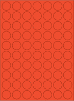 Etiketten - Rot, 2.4 cm, Papier, Selbstklebend, Für innen, Rund, +55 °C °c