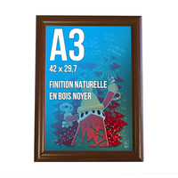 Cadre Affichage CLIC-CLAC Mural A3 Bois Noyer