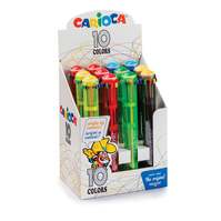 Display 12 penne a sfera automatica - 10 colori colori fluo assortiti - Carioca