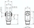 Zeichnung: Gabelkopf mit Bolzen für Rundzylinder ISO 6432