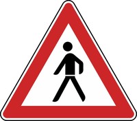 Verkehrszeichen VZ 133-10 Fußgänger, Aufstellung rechts, SL 630, Alform, RA 2