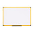 Bi-Office Ultrabrite Magnetic Whiteboard, 120x90cm, Dry Wipe Board with Yellow Aluminium Frame Frontal View